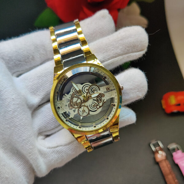 Men Watch Hollow Golden Skeleton Vintage Man Watch - Image 3