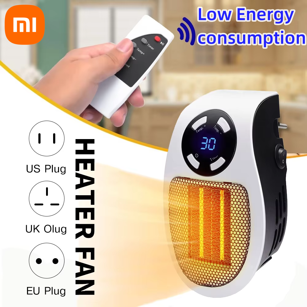 500W Portable Mini Heater Electric Heater Plug In Wall Room Heater