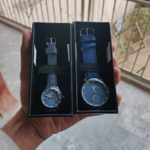 Blue Color Modern Essence Elegant Beige Couple Watch Set
