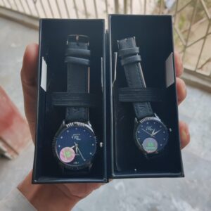 Black Color Regal Elegant Beige Couple Watch Set
