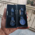 Dark Blue  Regal Elegant Beige Couple Watch Set