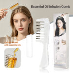 Transparent Essential Oil Applicator Massage Comb with Built-In Liquid Reservoir, Rolling Metal Teeth, Suitable for Women's Scalp Hair Growth and Men's Beard Oil Application, Home Salon Hair Care and Grooming Tool
