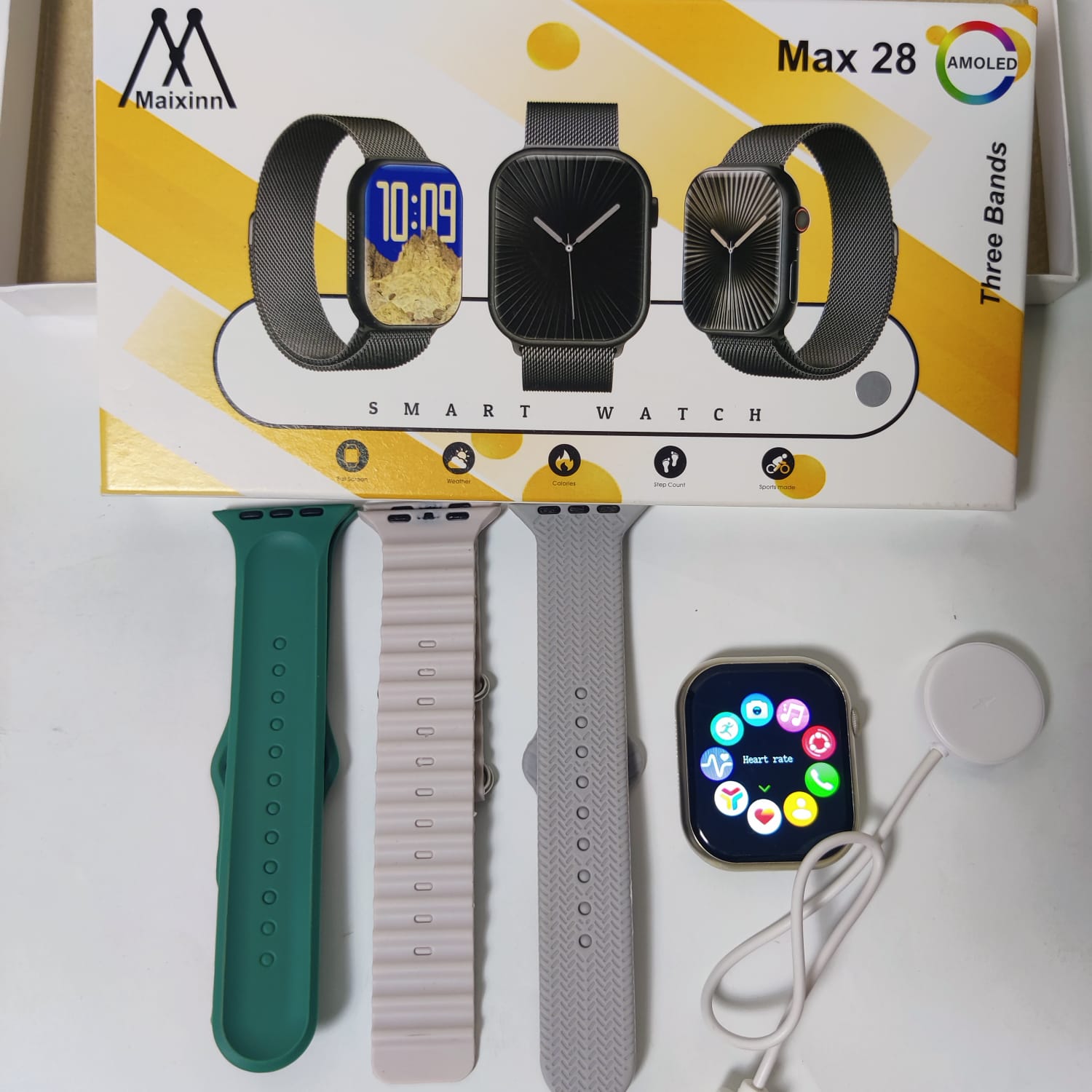 Smart watch with 3 straps