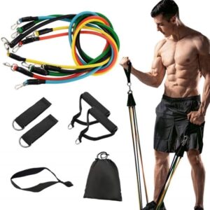 Resistance Bands Set - 11pcs Latex Pull Rope With Door Anchor, Handles, And Ankle Straps For Effective Home And Gym Workout Routines